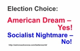 American dream election sticker for rocket scientists